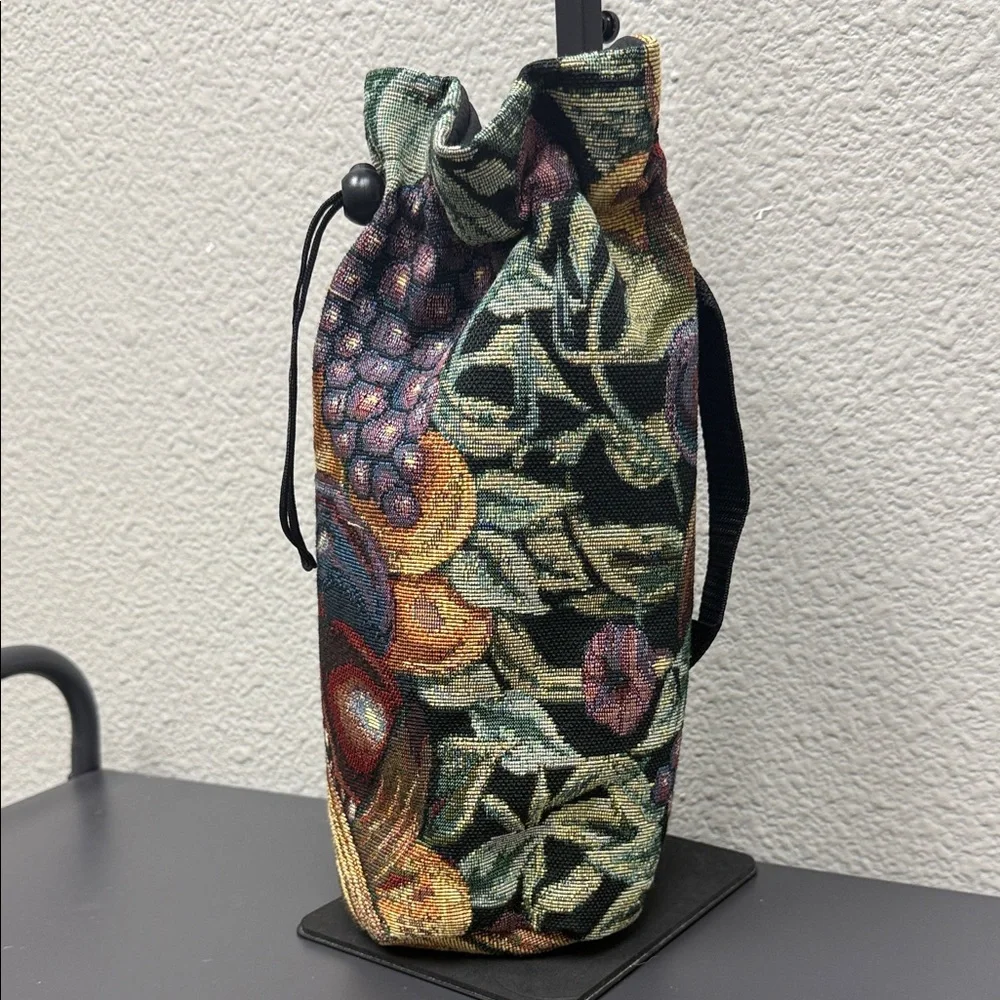 Floral Tapestry Drawstring Bag